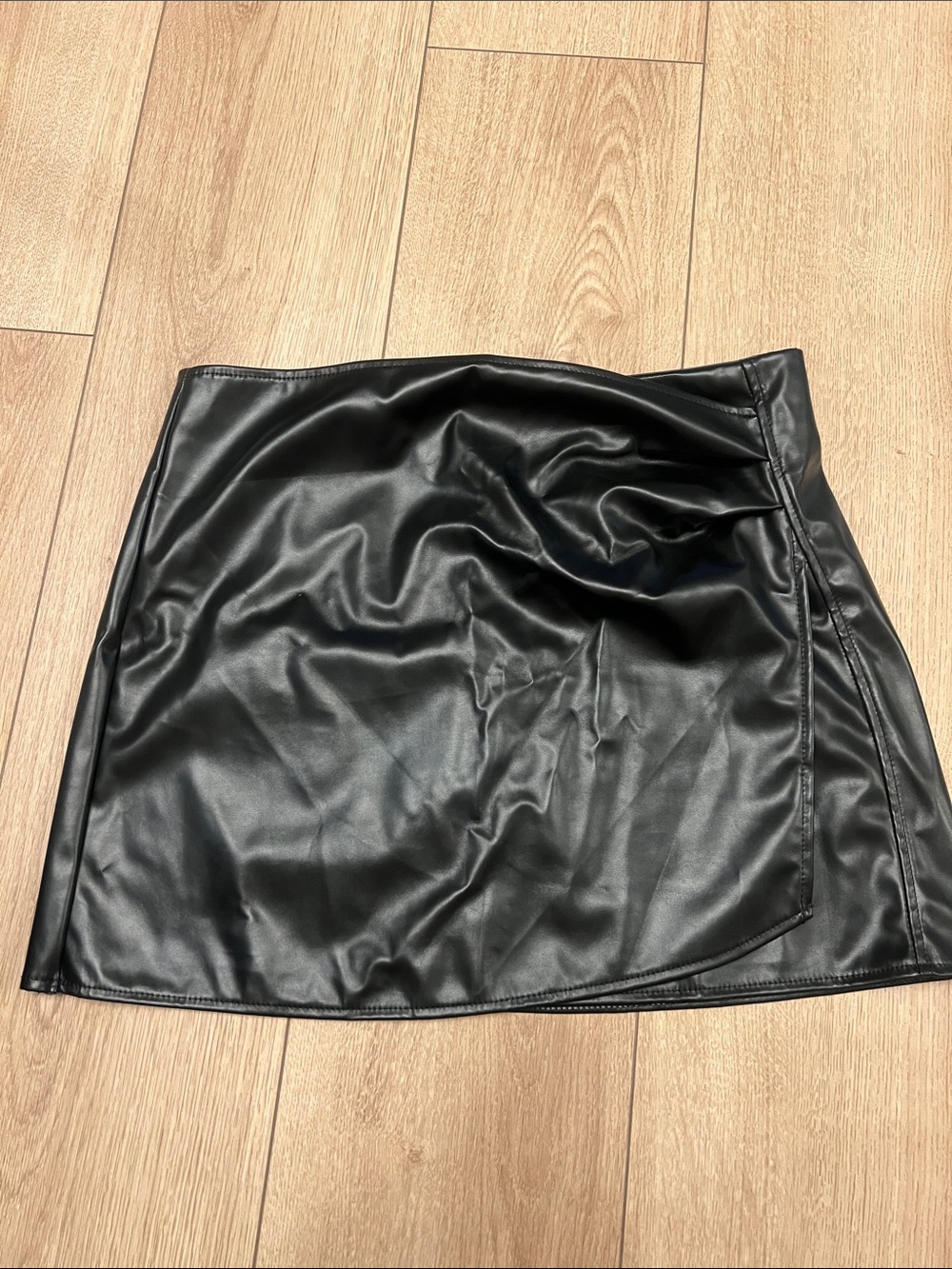 Black Faux Leather Mini Skirt - Women